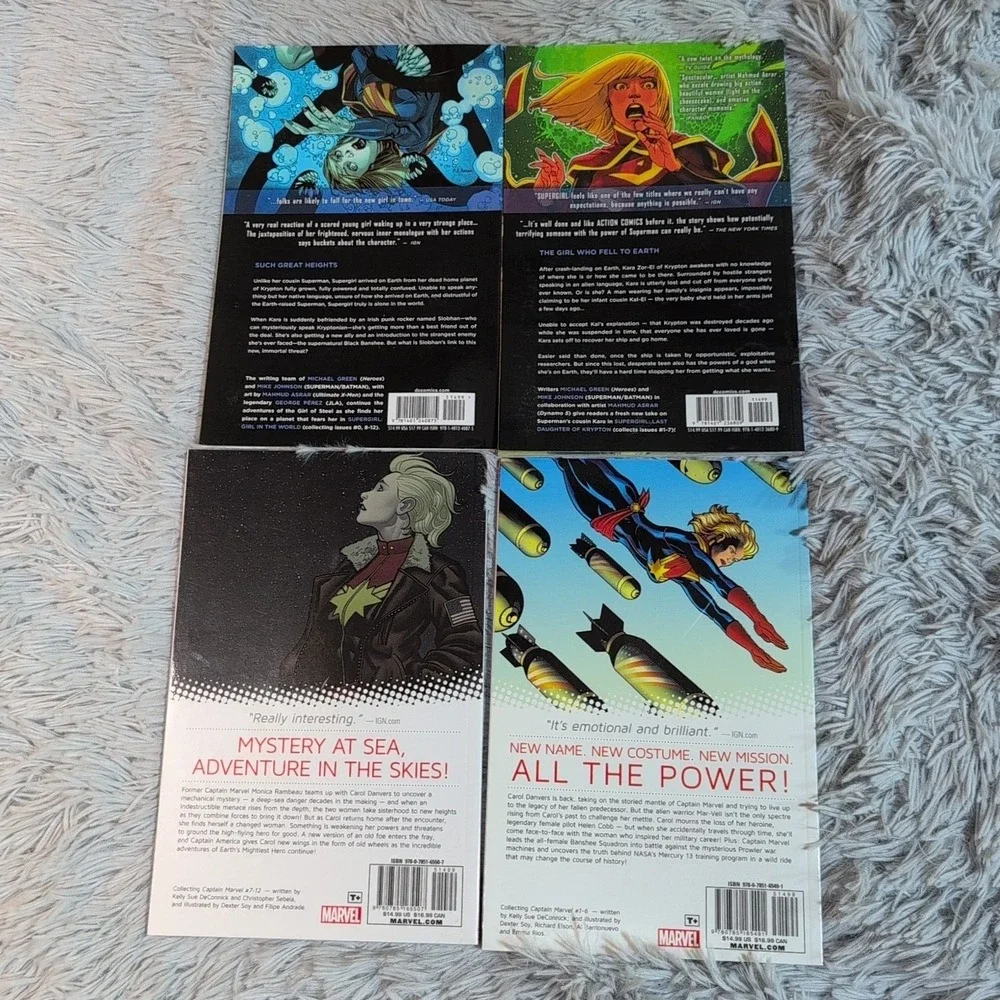 Lot‎ Of 4 Captain Marvel Supergirl Marvel Comics DC Comics Illustrated